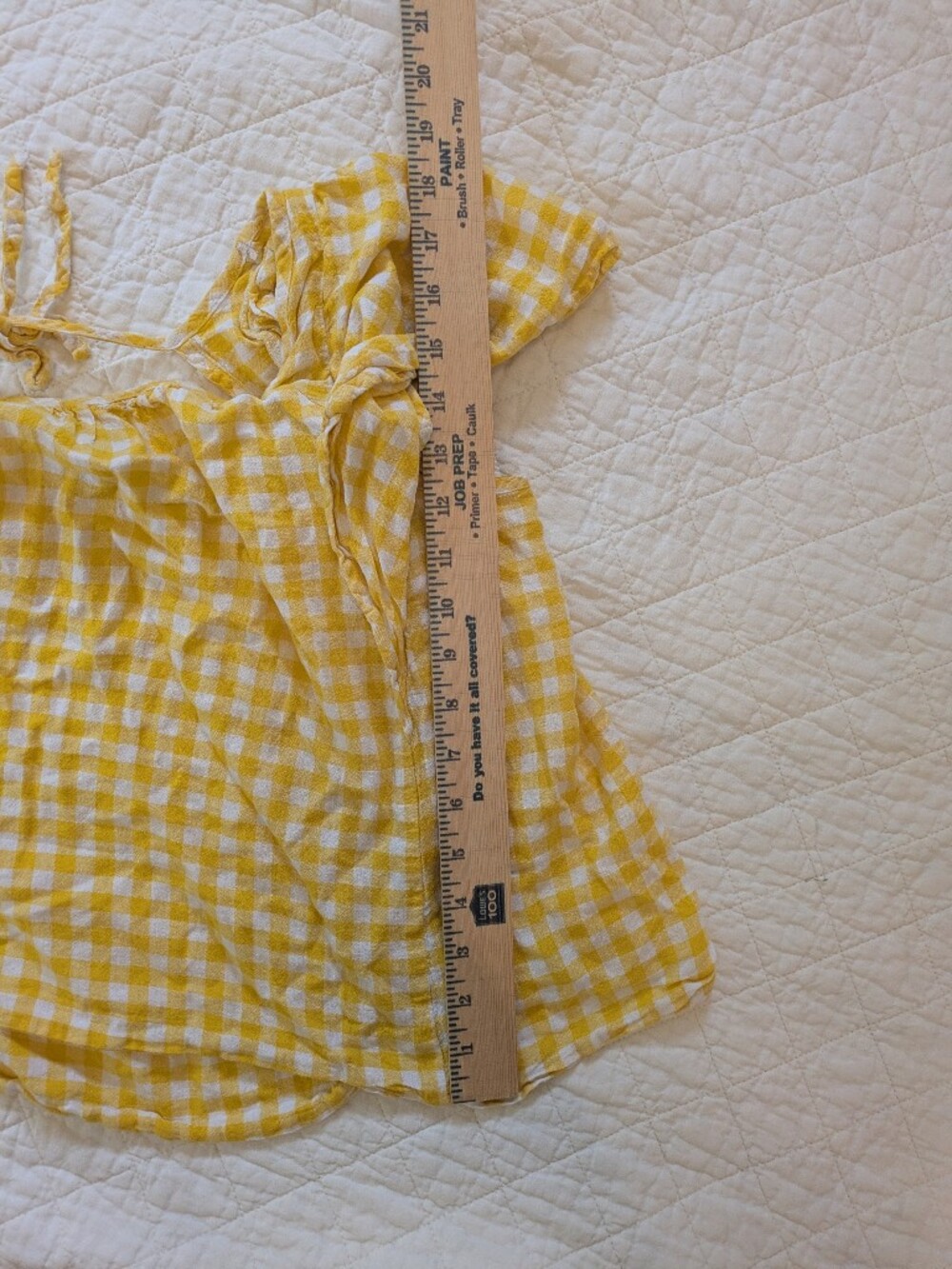 Old Navy Yellow Gingham Off-Shoulder Blouse - Picture 4 of 6